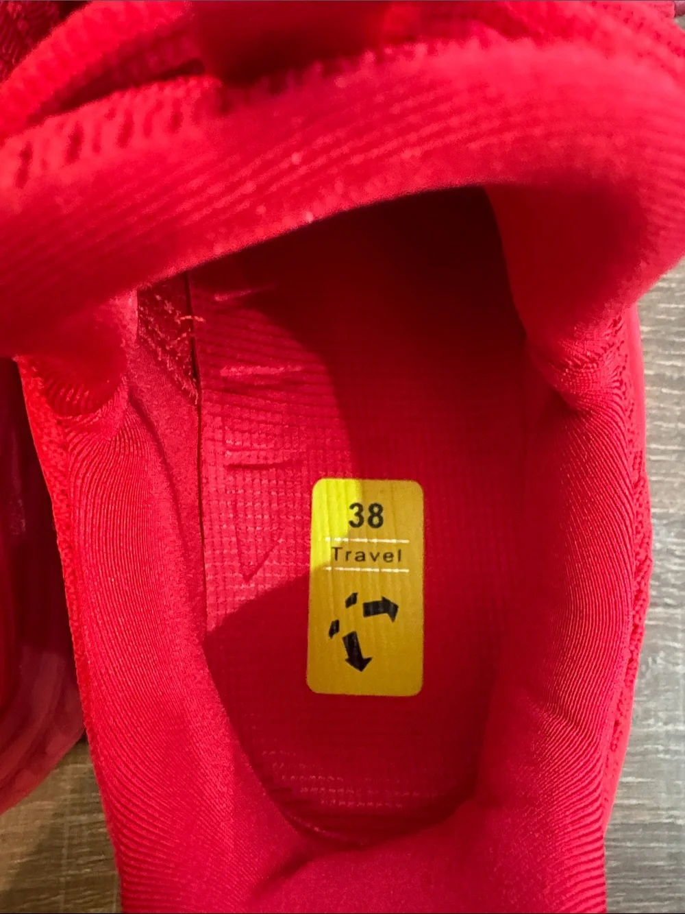 Ladies Red Athletic Sneakers - Comfortable Everyday Sport Shoes